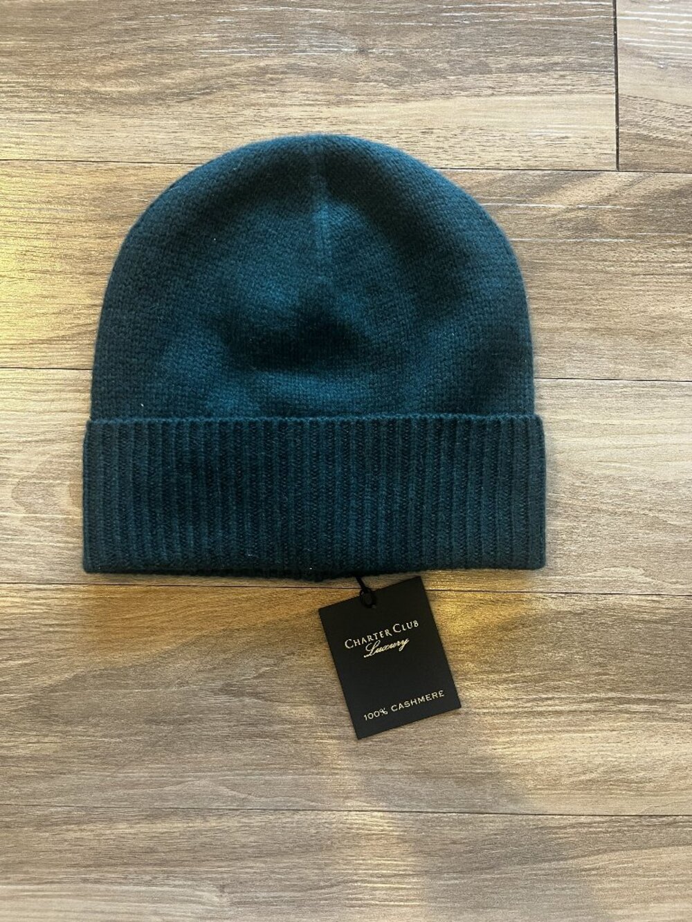 Charter Club 100% Cashmere Beanie Dark Green One Size